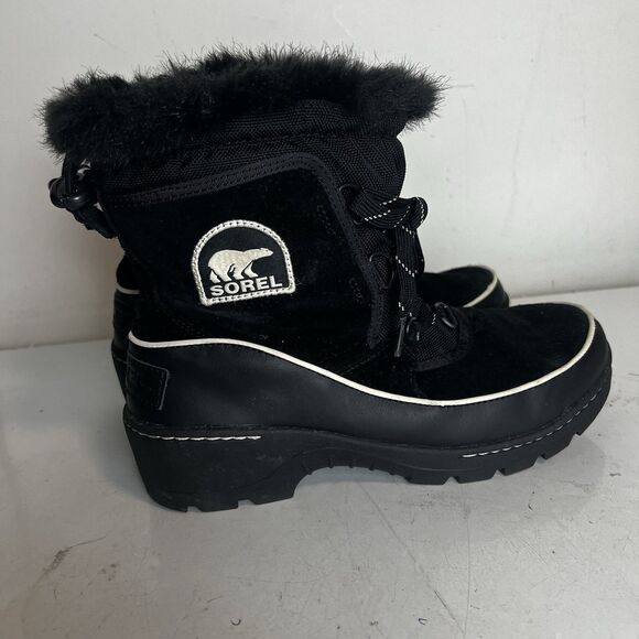 Sorel Women's BootieTivoli III Boot Size 9 Waterproof LaceUp Black Suede Winter - Picture 2 of 10